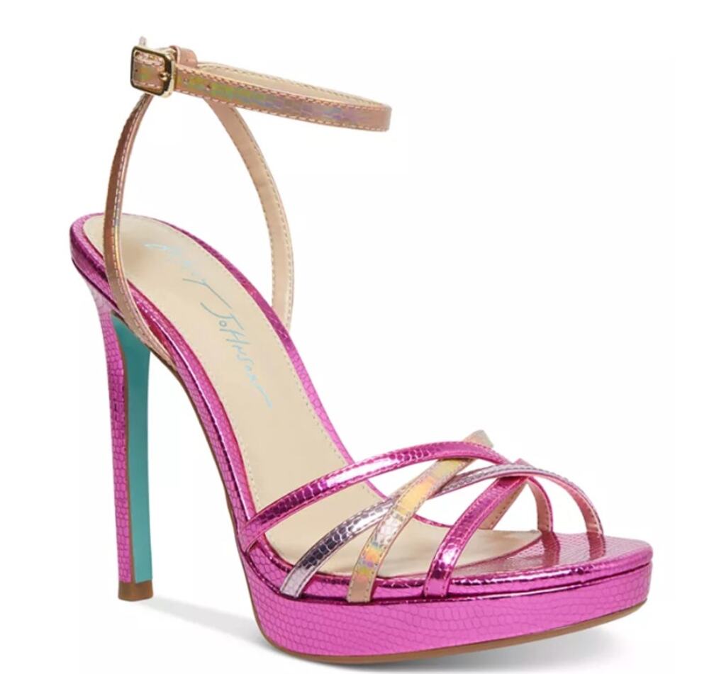 Blue by Betsey Johnson Avah Pink Metallic Platform Heels Y2K Barbiecore McBling